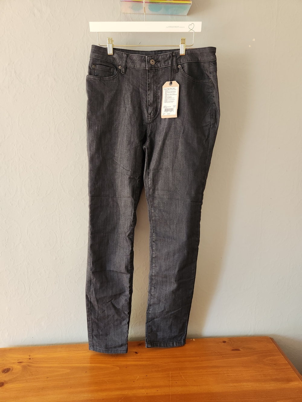 NWT Prana Kayla High-Rise Size 12 32" Inseam Charcoal Grey Jeans
